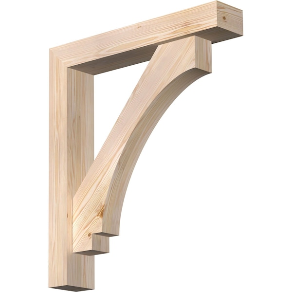 Ekena Millwork Imperial Block Smooth Bracket w/ Offset Brace, Douglas Fir, 5 1/2"W x 30"D x 34"H BKT0604X30X34IMP05SDF - main
